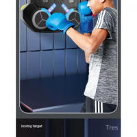 Boxeador musical de pared con guantes, 3 velocidades y luces LED, Bluetooth - details 4