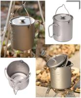 Tiartisan - Mango plegable de titanio, prensa francesa, cafetera cubierta para colgar, utensilios de cocina para acampar al aire libre, taza de agua - details 8