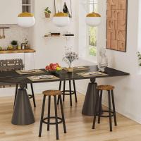 Juego de 2 Taburetes de Bar, Taburete de Encimera de Cocina con Reposapiés, Estilo Industrial, Adecuado para Cocina, Restaurante, Sala de Fiestas 30×30×64CM Marrón Vintage HBS512H - details 4