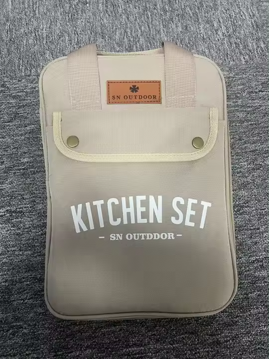 Juego de 8 piezas para exteriores, equipado con un juego completo de utensilios de cocina gruesos, kit de iluminación, vajilla, artículos para acampar y herramientas. - 1