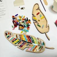 Kit de Mosaico de Hojas de Colores Mezclados Paquete de Herramientas para Hacer Mosaicos para Adultos Decoración de Casa Creativa Piezas de Mosaico de Vidrio Formato de Libro Duro - details 2