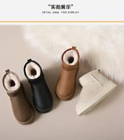 Zapatos de algodón para mujer, botas de nieve, zapatos informales, zapatos de alta calidad con terciopelo, botas cortas cálidas, botas desnudas de suela gruesa de un solo paso, novedad de 2024 - details 20