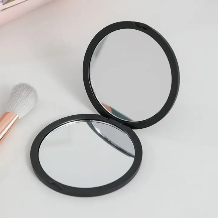 Mini espejo de mano Simple, espejo de maquillaje portátil de doble cara, lindo espejo de bolsillo plegable para mujer - 1