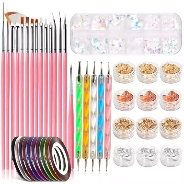 Suministros de Arte de uñas, Kit de Arte de uñas, bolígrafo de diseñador, herramientas de sello para decoraciones de uñas - 1