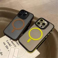 Para iPhone 16 Pro Max funda de teléfono con marco bicolor mate Magsafe de lujo para iPhone 12 13 14 15 11 Pro Max funda protectora magnética - details 4