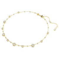 SWΑRΟVSΚΙ Collar Imber Corte redondo, diseño disperso, blanco, chapado en oro - details 1
