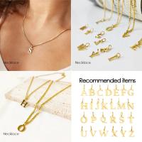 Colgante de acero inoxidable con las iniciales para mujer, accesorios para hacer Cuello, joyas de la mujer - details 2