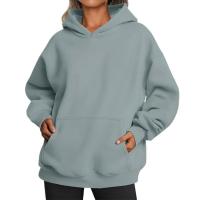 Sudaderas con capucha para mujer, corte holgado con bolsillo gris, ropa de diseñador coreano de los años 2000 - details 12