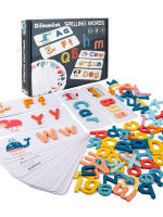Alfabeto Inglés de madera, juguetes educativos de aprendizaje de palabras de ortografía para niños, juegos de rompecabezas - details 0