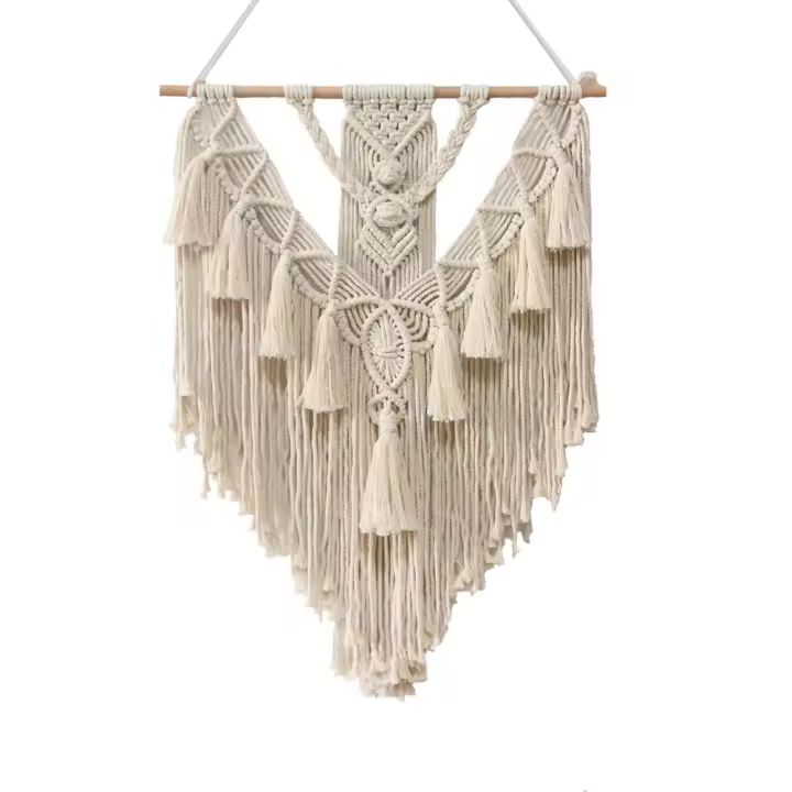 Tapiz colgante de pared de macramé, decoración de algodón, Bohemia, tejido a mano, estilo nórdico, sala de estar, decoración artística para el hogar, hermosos regalos - 1