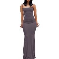 Vestido de fiesta sin mangas con tirantes finos y degradado largo sin espalda a la moda de verano para mujer - details 6