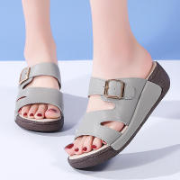 5 sandalias de cuña antideslizantes de verano para mujer, zapatillas informales y cómodas de una palabra - details 6