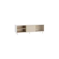 Mueble de TV, Mesa de TV de hasta 55 Pulgadas, 120 cm de largo, con 2 Cajones y 2 Estantes Abiertos, 40 x 120 x 50 cm, para Salón, Dormitorio, Marco de Acero, Marrón Rústico y Negro LTV300B01 - details 16