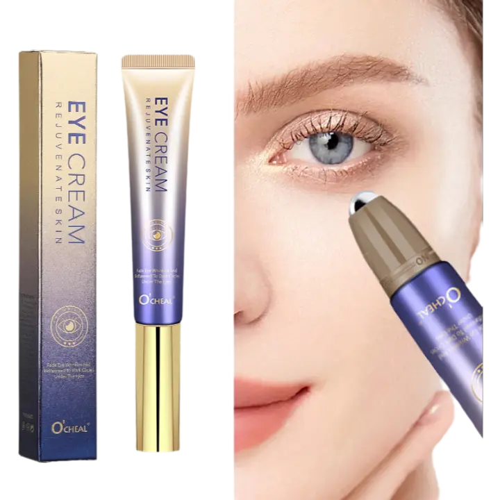 Crema Oculista Anti-Arrugas O'Cheal con Bola de Rodillos Secado Rápido, Hidratante, Acido Hialurónico Serum Refrescante para Ojos Desvanece Líneas Finas - 1