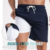 Traje de baño para hombre con forro de compresión, pantalones cortos de secado rápido, pantalones cortos de baño para playa-551-3 - details 4