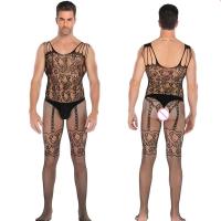 Hombre negro sin cuerpo de entrepierna, malla transparente gay, lencería sexy, mono, ropa erótica sissy - details 8