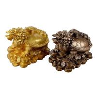 1 estatua de resina de oro/bronce Feng Shui, dragón, tortuga, moneda, riqueza, decoración de escritorio para el hogar, joyería Animal - details 2