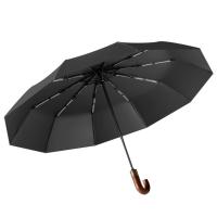 Paraguas Automático Plegable Fuerte Viento 10 Barras, Paraguas de Golf con Mango de Madera - details 0