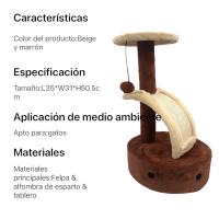 Árboles de Actividad para Gatos COTTECOTA Poste Interactivo Moderno en Marrón y Beige con Bola de Juego 35x31x50.5cm - details 1