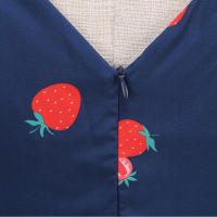 Vestido de mujer primavera/verano, verde, fresco, lindo, vestido estampado de fresas - details 10