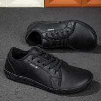 Zapatos de punta ancha de cuero Artificial para hombres y mujeres, zapatos descalzos, caja de punta ancha minimalista, antideslizantes, ligeros - details 2