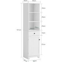 Mueble Columna de baño, Armario Alto baño,161 x 40 x 35 cm,(Blanco) - details 2