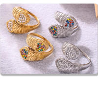Anillo Corazón Serpentine with Circonita de Color Anillo de Mujer de Acero Inoxidable Chapado en PVD Gold 18K Joyas de Lujo para Mujer - details 5