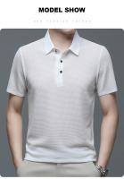 polos hombre manga corta ropa hombre día del padreVerano Nuevo Hombre Lop-up Hollow Polo de manga corta Camiseta Ice Silk Transpirable Negocios Moda Camiseta Hombre Marca Ropa - details 25