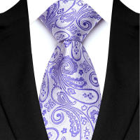 Corbata De Lujury Para Hombre 8CM Púrpura Floral Rayada Sólida Para Boda Fiesta Negocios Hecha a Mano En Poliéster - details 4