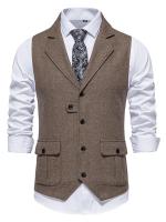 Chaleco elegante en espiga para hombre, para banquetes de negocios y bodas, chaleco informal elegante y cómodo para hombre - details 2