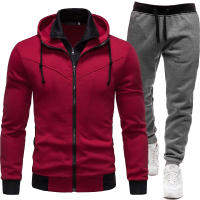 Conjuntos de dos piezas para hombre, trajes deportivos informales a la moda para exteriores, ropa de otoño e invierno - details 8