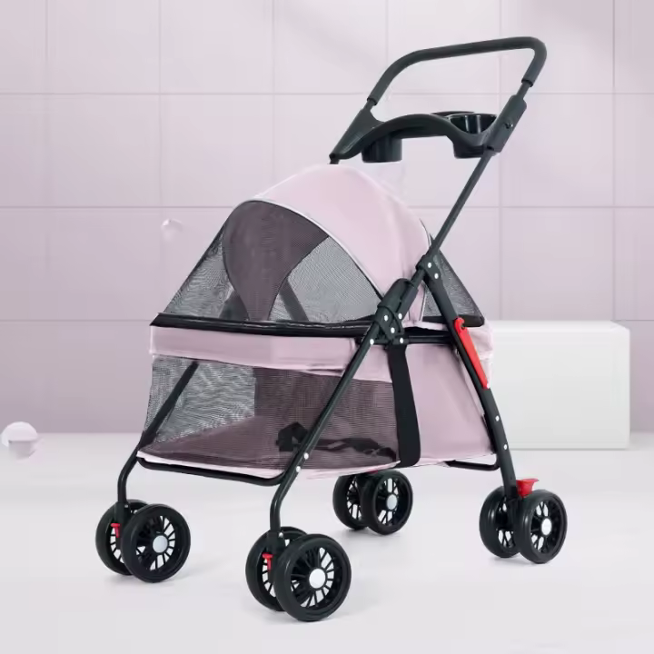 Carrito W02-C para mascotas, carrito ligero y plegable para perros y gatos pequeños - 1