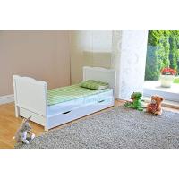 Cuna con cajón y tapa, con colchón de espuma de aloe vera, altura regulable, color blanco, convertible en cama infantil - details 1