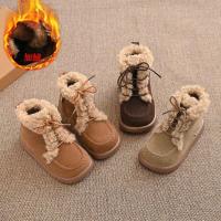 Botas cortas antideslizantes para niñas, zapatos versátiles de cuero y algodón, fondo suave, moda de estilo coreano, invierno, 2024 - details 2