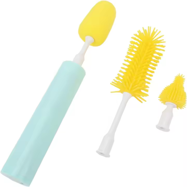 Limpiador de cepillo eléctrico para biberones, inteligente, extraíble, de silicona, con mango largo, automático, para la mayoría de biberones y vasos - 1