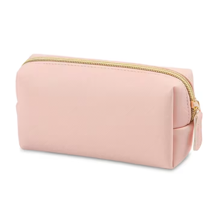 Bolsa de Maquillaje Impermeable de Cuero PU Color Sólido Ideal para Viajes - 1