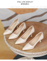 Francés desnudo tacones altos zapatos de mujer stiletto primavera y otoño 2025 nueva primavera solo zapatos profesionales trabajo zapatos de cuero tacón medio - details 16