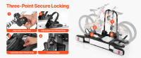 SucceBuy Portabicicletas, Portabicicletas Plegable y Bloqueable, Se Adapta a Receptores de 5 cm, Transporta 2 Bicicletas con Luz Trasera, Capacidad de 65 kg - details 4
