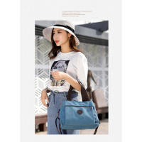 Bolso de lona para mujer, bolso de hombro informal para mujer, bolso de mensajero portátil de Color sólido que combina con todo - details 6