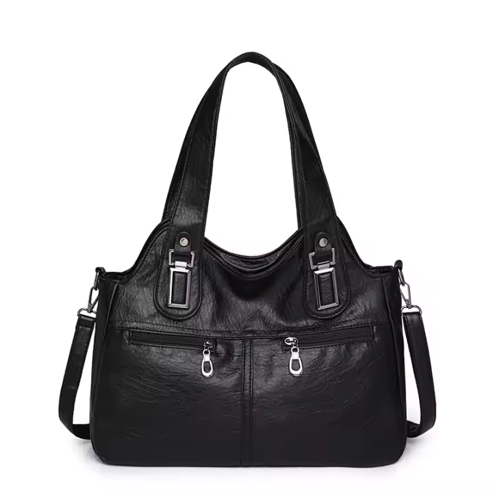 BINGMEI bolso de gran capacidad de cuero suave, versión coreana, bolso de mensajero de hombro retro de moda europea y americana - 1