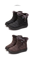 Botas de nieve cálidas de gran tamaño para mujer, además de zapatos de algodón impermeables de lana, botas cálidas impermeables de corte medio - details 17