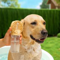 Cepillo de baño de silicona para perros, mango de agarre cómodo, dispensador de champú incorporado, cepillo de masaje para ducha de mascotas, cepillo de limpieza suave para perros - details 5