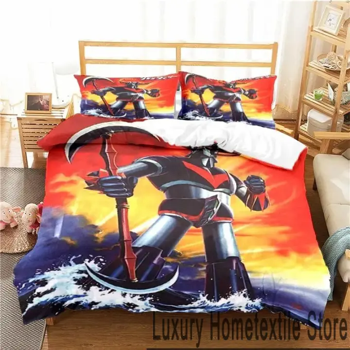 Set de Ropa de Cama de Robot de OVNI Goldorak Grendizer 3D Funda de Edredón Cubierta de Almohada para Tamaño Rey, Reina, Twin Diseño de Alien Genio de la Cama - 1