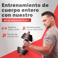Juego de Mancuernas Ajustables 2 en 1 Pesas de 10kg a 40kg Barra Recta Ajustable y Antideslizante - details 12