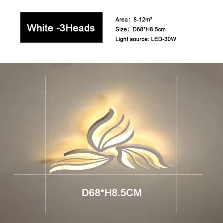 LEFAN-lámpara de techo con flores, luz Led moderna para habitación, dormitorio, comedor y sala de estar, 115CM - 1