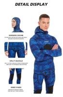 Traje de neopreno de fisión de manga larga para hombre, traje de neopreno sumergible para buceo, Tops y pantalones que mantienen el calor, protección solar de 2 piezas, 3mm - details 11