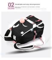 Mochila de escuela secundaria de estilo coreano para adolescentes, mochila de moda en blanco y negro para estudiantes, mochila escolar, bonita bolsa de libros - details 10