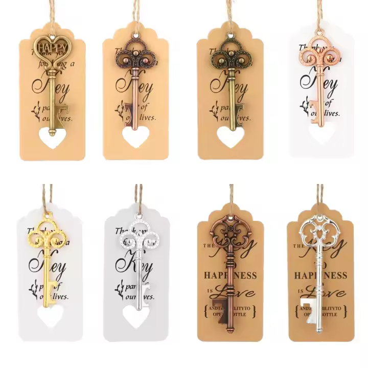 Abridor de botellas Vintage, llave de cocina, accesorios de herramientas de boda, colgante, abridor de cerveza, suministros de recuerdo de fiesta de boda, 1 piezas - 1