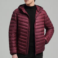 Chaqueta ligera con capucha para hombre, abrigo informal con relleno de plumón de pato blanco, a la moda, invierno, 2024, novedad de 90% - details 9