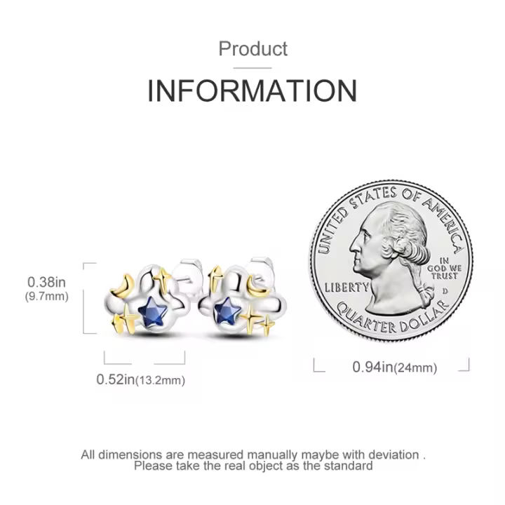 2023 100% plata esterlina 925 Amuletos pendientes de aro para las mujeres cubic ZIRCON Océano series oído studs cumpleaños elegante joyería regentos - 1